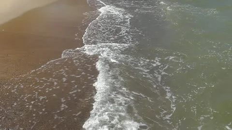 Sea waves and sandy beach Stock Footage 11054548