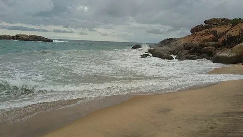 Sea waves and sandy beach 1080p Stock Footage 92531422
