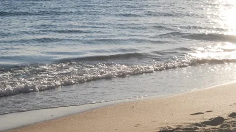 Sea waves and a sandy beach, close up Stock Footage 300433715
