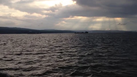 The sea the waves and sky Stock Footage 83186182