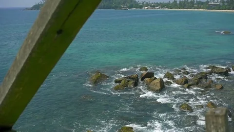 Sea with waves and sky with rocks Stock Footage 73288024