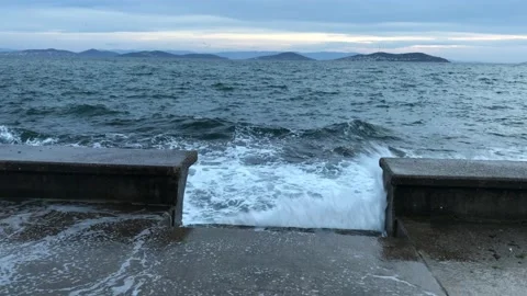 Sea waves and storm Stock Footage 144848185