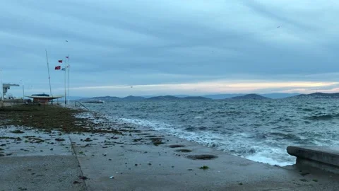 Sea waves and storm Stock Footage 144848238