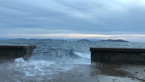 Sea waves and storm Stock Footage 144848461