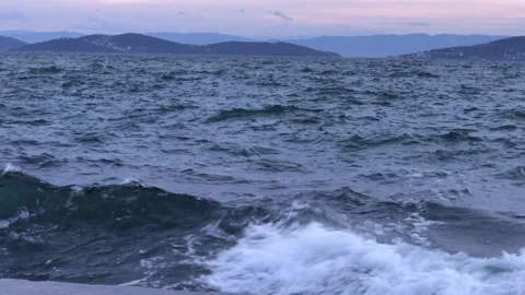 Sea waves and storm Stock Footage 144848944