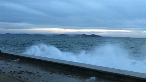 Sea waves and storm Stock Footage 144849038