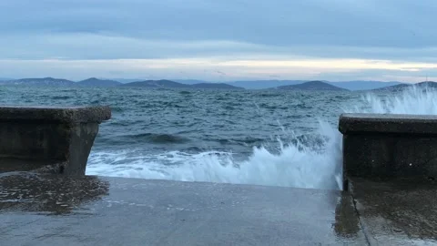 Sea waves and storm Stock Footage 144849707