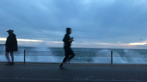 Sea waves and storm Video stock 144849795