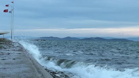 Sea waves and storm Stock Footage 144850009