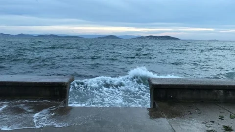 Sea waves and storm Stock Footage 144850159