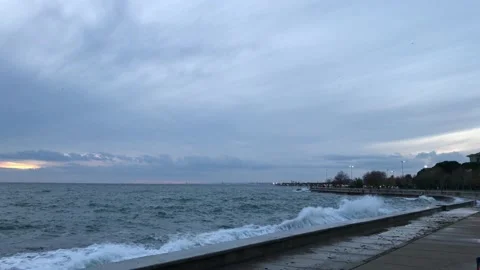 Sea waves and storm Stock Footage 144850496