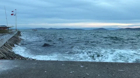 Sea waves and storm Stock Footage 144850590