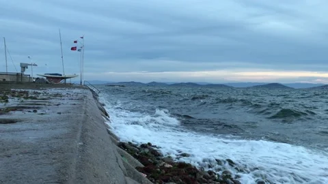 Sea waves and storm Stock Footage 144850731