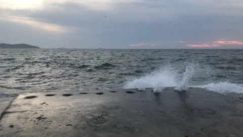 Sea waves and storm Video stock 146412747