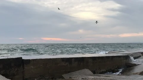 Sea waves and storm Video stock 146413271