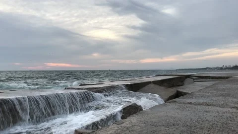 Sea waves and storm Video stock 146413792