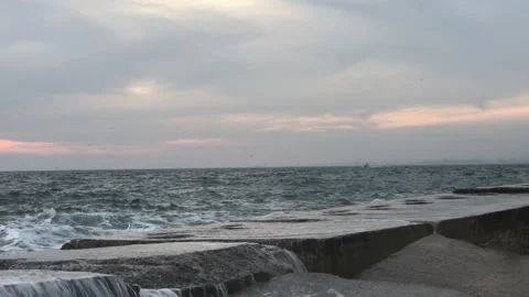 Sea waves and storm Video stock 146414531
