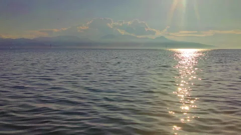 Sea Waves and Sun Reflection on Water Stock Footage 300806874