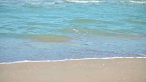 The sea waves that are approaching the shore in clear weather. Stock Footage 150219029