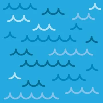 Sea waves background pattern. Illustration of a sea surface wallpaper 스톡 일러스트