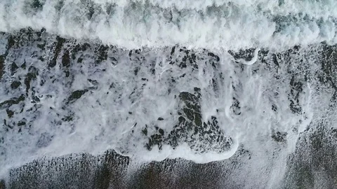 Sea Waves on the Beach, 4K UHD Video Stock Footage 81853356