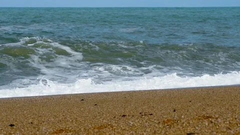 Sea waves on a beach of the atlantic ocean. Stock Footage 139813013