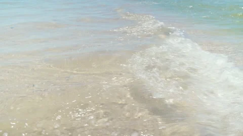 Sea waves on the beach. Beautiful  beach and tropical turquoise blue sea. Stock Footage 134839093