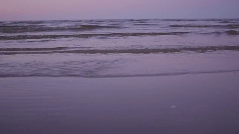 Sea waves at the beach in the evening Video stock 81706619