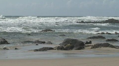 Sea waves in the beach Stock Footage 124477