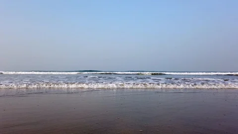 Sea waves on the beach Stock Footage 128839689