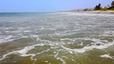 Sea waves on the beach Stock Footage 128842408