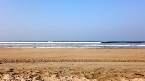 Sea waves on the beach Stock Footage 128842572