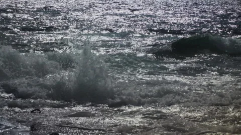 Sea waves on the beach Stock Footage 145812823