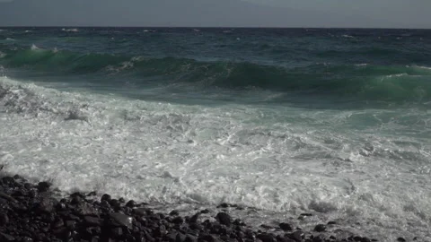 Sea waves on the beach Stock Footage 145812854
