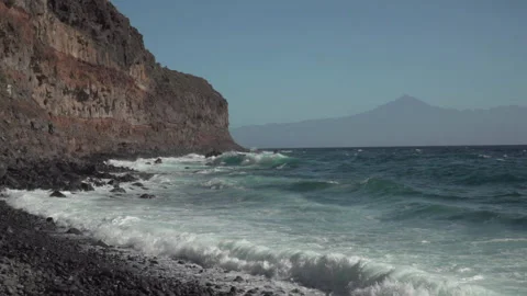 Sea waves on the beach Stock Footage 145813696