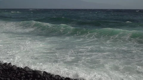 Sea waves on the beach Stock Footage 145813929