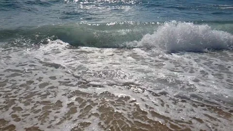 Sea waves on the beach Video stock 247842671