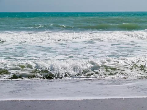 Sea waves in the beach Stock Photos