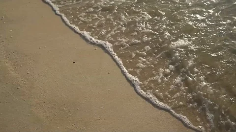 Sea waves on a beach in a slow motion Video stock 87603155