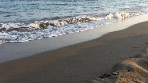 Sea waves on a beach in Turkey Video stock 246594376