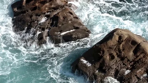 Sea waves beating against rocks Video stock 80544700