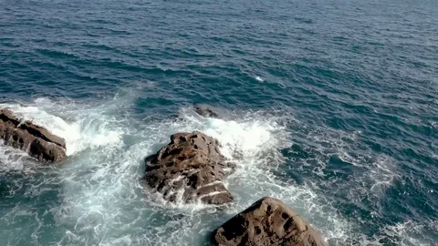 Sea waves beating against rocks Video stock 81273481