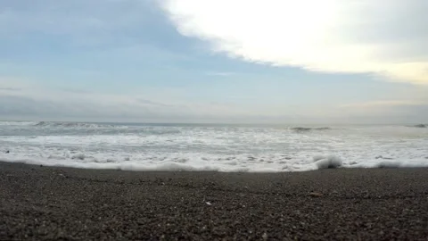 Sea waves on the beautiful beach. first person view  4k video 스톡 동영상 151811991