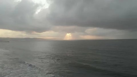 Sea ​​waves with black clouds Stock Footage 223297341