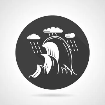 Sea waves black round vector icon Stock Illustration