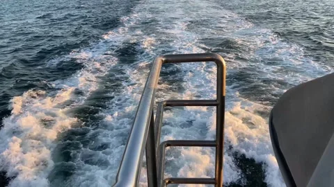 Sea Waves from Boat Stock Footage 295209274