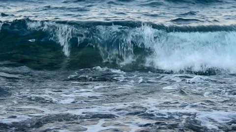 Sea waves break, water explosion close-up. Stock Footage 163178309