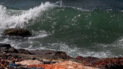 Sea Waves Breaking Stock Footage 111044023