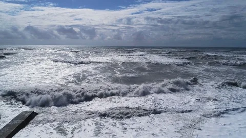Sea Waves Breaking on Shore Video stock 77887861