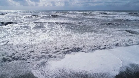 Sea Waves Breaking on Shore Stock Footage 77888046